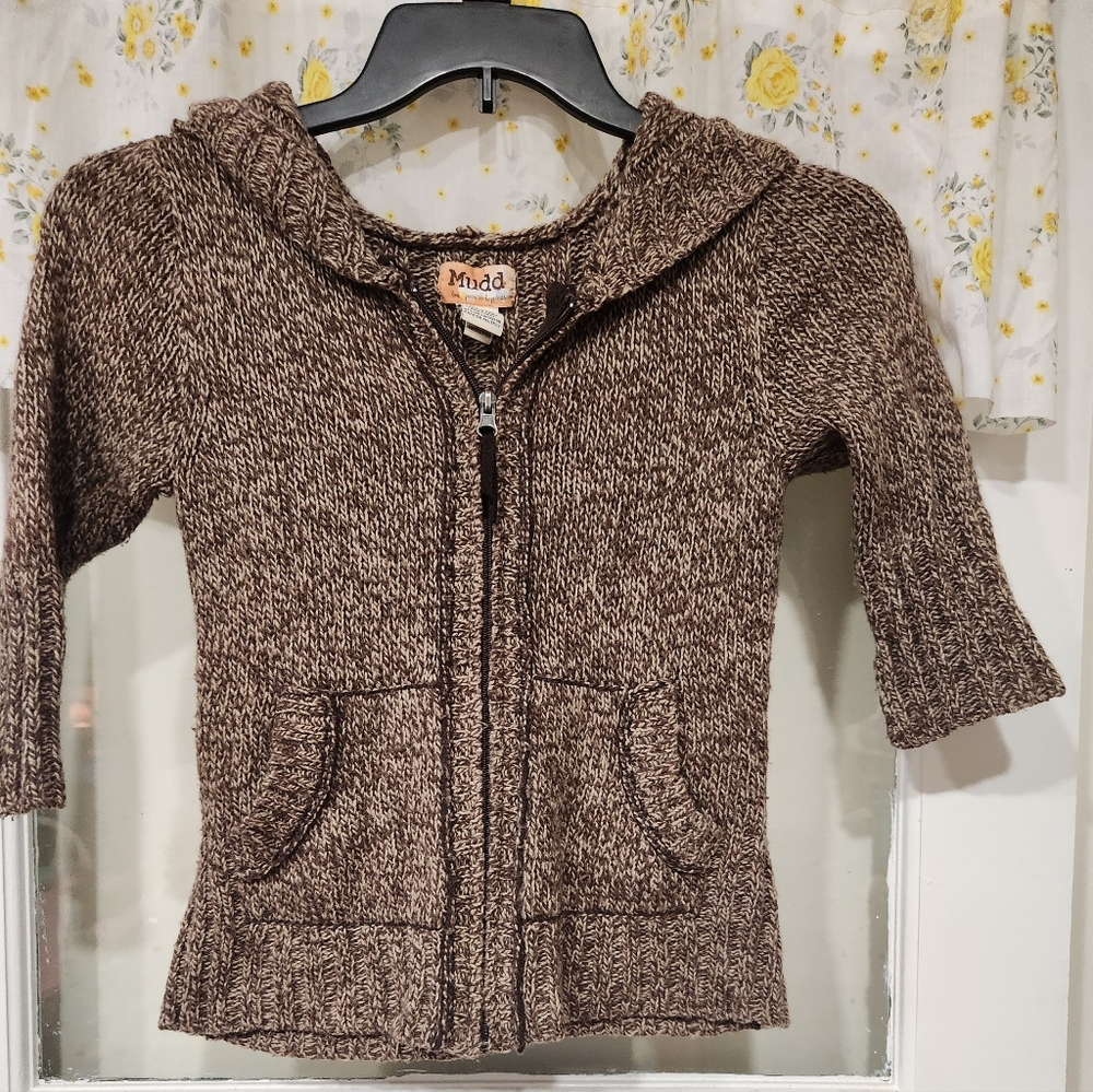 Mudd Chocolate Knit Zip Up